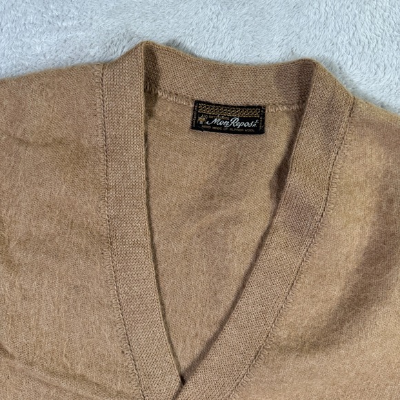 Mon Repos Cardigan Sweater Mens Medium Alpaca Wool Ribbed Sleeve Button Front - Picture 1 of 8